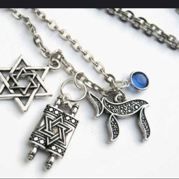 LAST 1/Chai Star of David Torah Necklace 18" adj - Picture 2 of 5